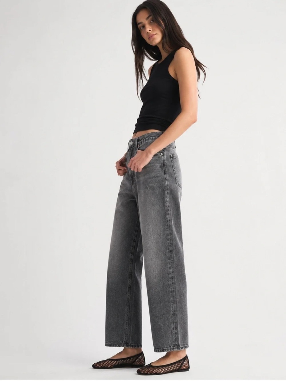 Abercrombie & Fitch Black The Loose High Rise Jeans Size 24